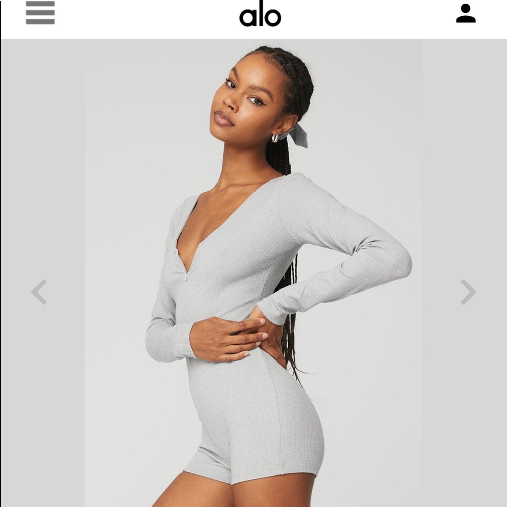 Alo Ribbed gray onsie